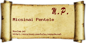Micsinai Pentele névjegykártya